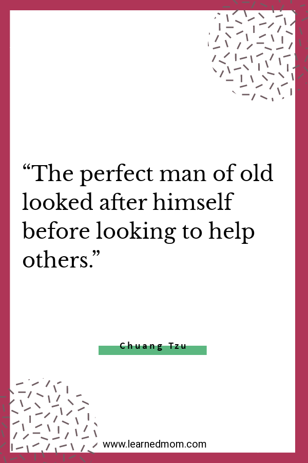 The perfect man of old looked after himself before looking to help others.